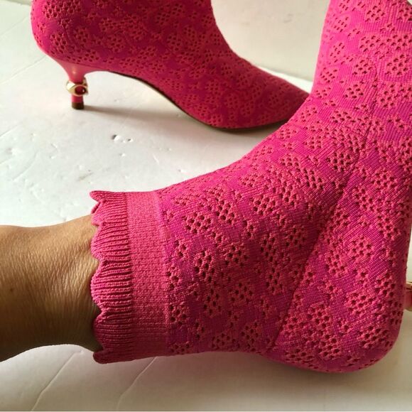 JEWEL BOOTIE COACH WOMEN'S SIZE 5.5 B KNIT UPPER PINK RUBBER OUTSOLE PULLON, - Picture 9 of 15